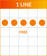 Bingo 1 + line pattern