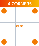 Bingo 4 corners pattern