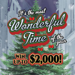 ITS THE MOST WONDERFUL TIME 10 instant game from Rhode Island Lottery