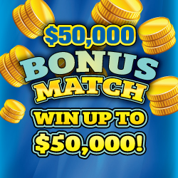 $50,000 BONUS MATCH instant game from Rhode Island Lottery