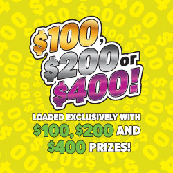 $100, $200 or $400! scratch-off ticket from Rhode Island Lottery