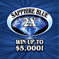 SAPPHIRE BLUE 2X instant game from Rhode Island Lottery