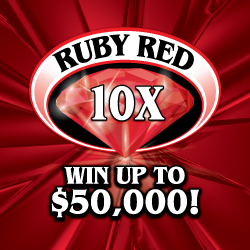 RUBY RED 10X instant game from Rhode Island Lottery