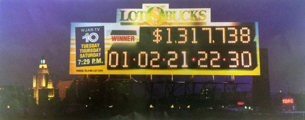 The LOT O BUCKS billboard on I 95 creates new awareness for the Rhode Island Lottery